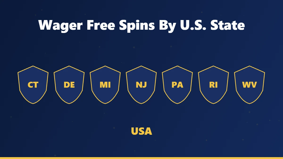 US states where wager free spins are available at regulated casinos